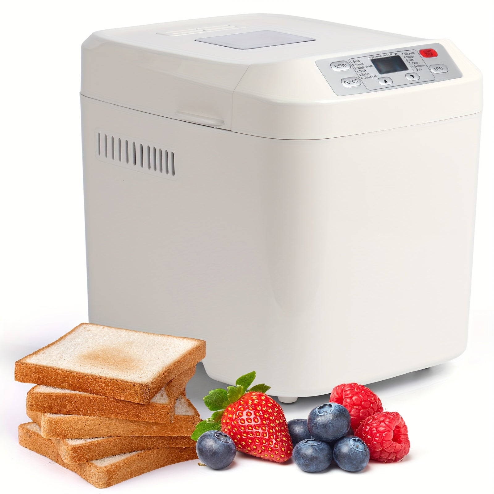 Bread Machine 2LB 12-in-1 Bread Maker with Gluten-Free Setting, Nonstick Pan, 2 Loaf Sizes, 13H Delay Timer & 1H Keep Warm ¨C Automatic Home Bread Maker for Fresh Homemade Bread Every Day