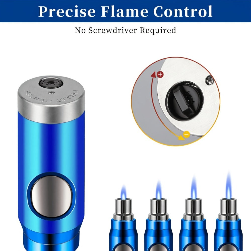 Refillable Torch Lighter with Adjustable Jet Flame ¨C Butane Igniter for Candle, BBQ Grill, Camping & Outdoor Use, No Battery Required, Gift Box Included (Gas Not Included)