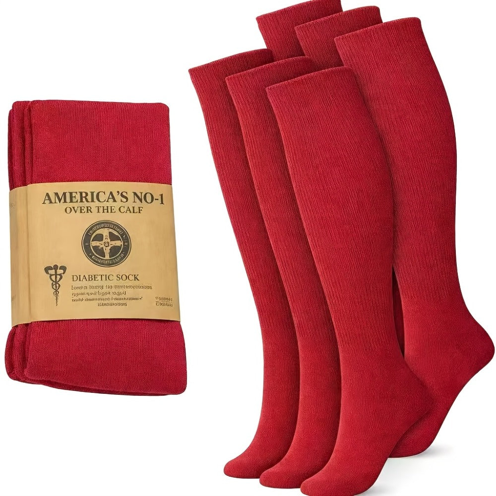 Extra Wide Socks for Swollen Feet 6 Pairs Stretch to 30 Inch Non-Binding Seamless Loose Fit Neuropathy Bariatric Edema Socks for Men Women Plus Size Seniors Multi Color