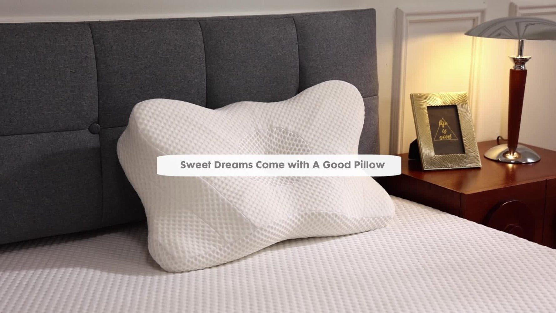 Memory Foam Cervical Pillow Ergonomic Contour Neck Support Orthopedic Bed Pillow for Side Back Stomach Sleepers with Cooling Pillowcase Queen King