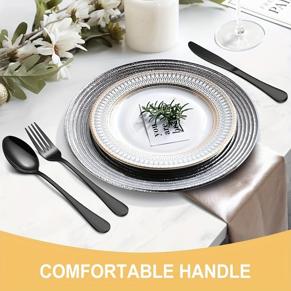 30pcs Golden Stainless Steel Flatware Set for 6 People Mirror Polish Knives Forks Spoons Silverware with Wooden Gift Box for Wedding Celebration Banquet Business Gift