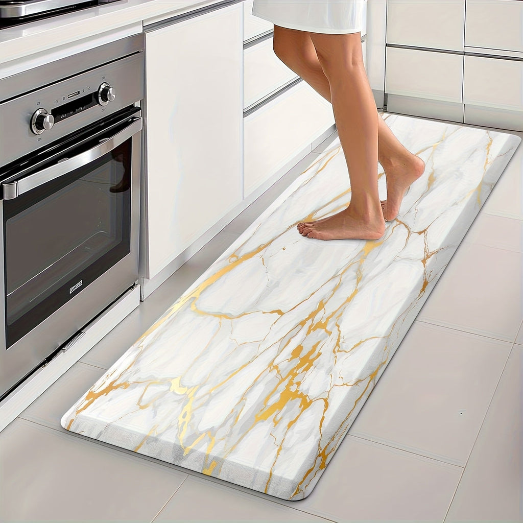Anti Fatigue Kitchen Mat Non-Slip Cushioned Floor Rug for Standing Desk Sink Office - Marble Pattern