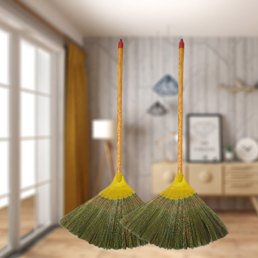Natural Miscanthus Broom Handmade Thai Style Extra Long Heavy Duty Home Cleaning Broom Asian Grass Soft Bristle Cultural Decor