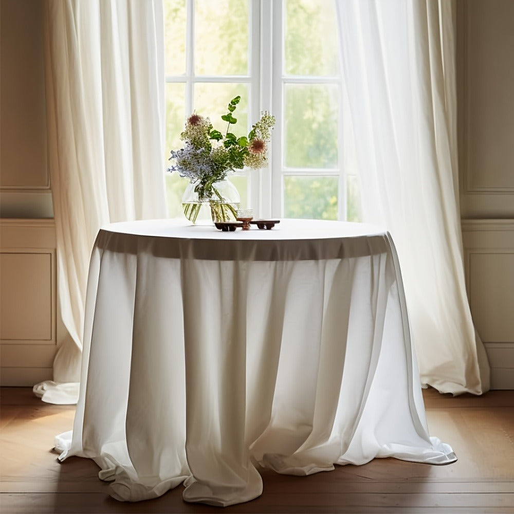 120 Inch Round Tablecloth Bulk Pack ¨C Wrinkle-Free Table Cover for Wedding, Party, Christmas & Halloween, Black or White (6/12/18 Pack)