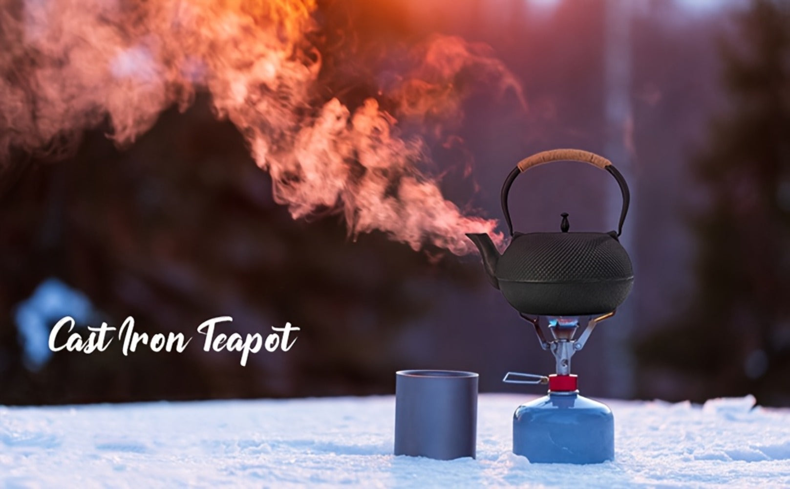 Cast Iron Teapot with Stainless Steel Infuser 60 oz ¨C Japanese Style Tea Kettle for Camping & Home Brewing