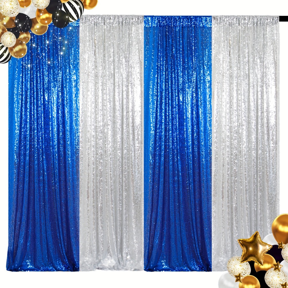 Sequin Backdrop Curtain 4 Panels 2FTx8FT ¨C Shimmer Glitter Background for Wedding Party Photo Booth Decoration