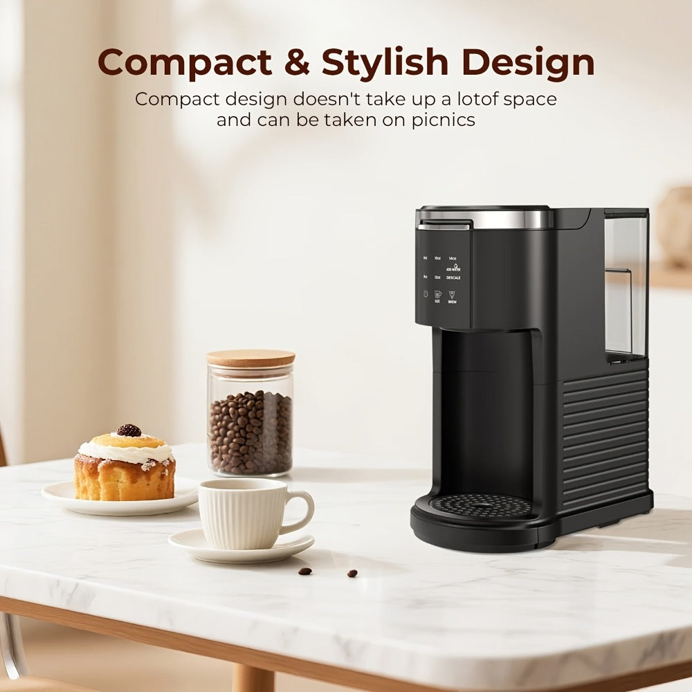 Programmable Coffee Maker 5-Cup & K-Cup Compatible 24-Hour Timer Keep Warm Drip-Free Washable Filter Stainless Steel Home Office Brew Station