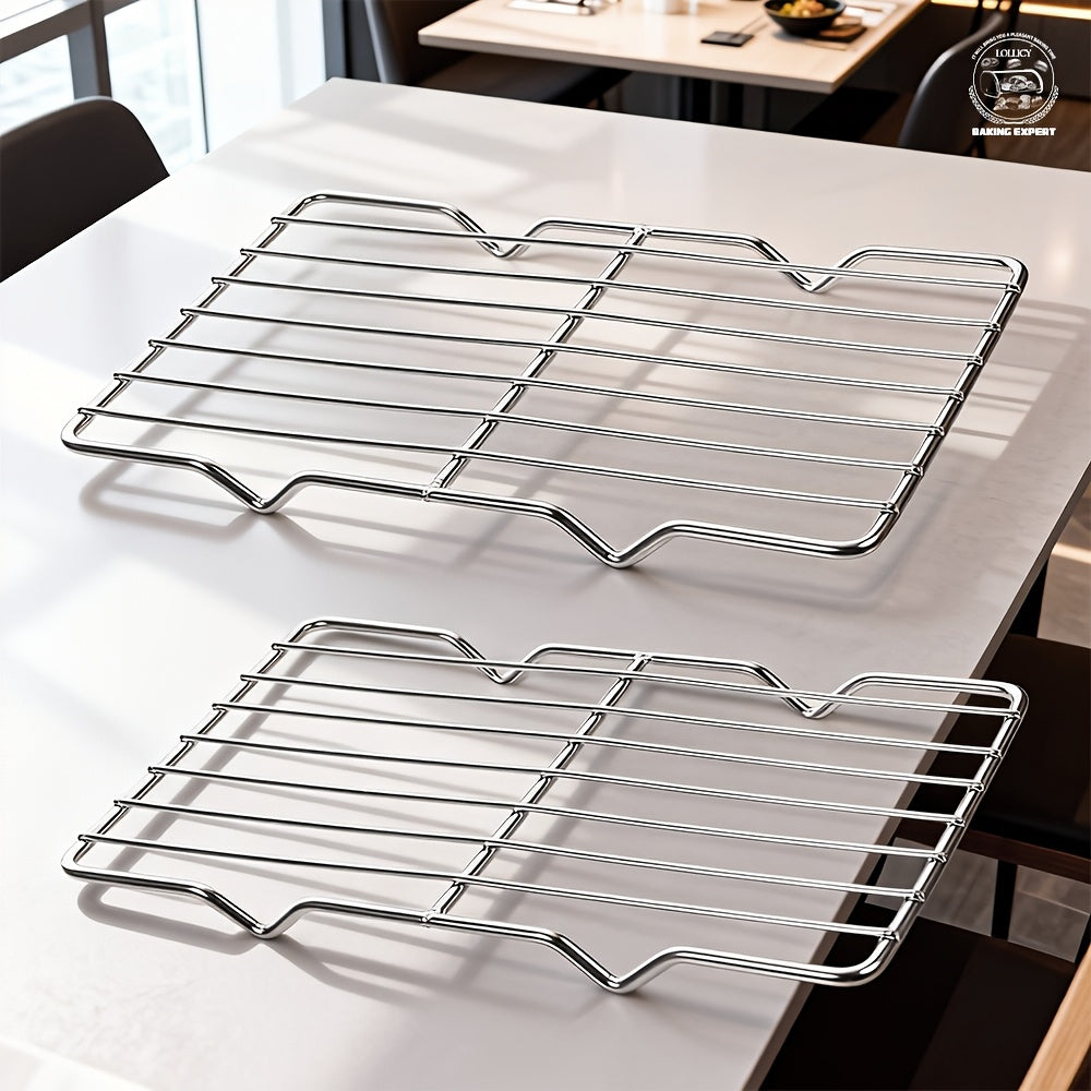 Cooling Rack 2pcs, Heavy Duty Carbon Steel Baking Rack for Cookies, Cakes and Roasting, Oven Safe Wire Rack for Grilling Turkey, Fits Standard Baking Sheet, for Home and Commercial Kitchen Use