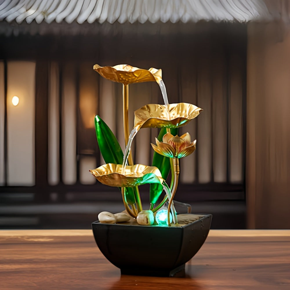 Indoor Tabletop Fountain Desktop Water Feature, Small Relaxing Flowing Water Fountain for Living Room, Bedroom, Office & Spa, Calming Zen Decor & Unique Housewarming Gift