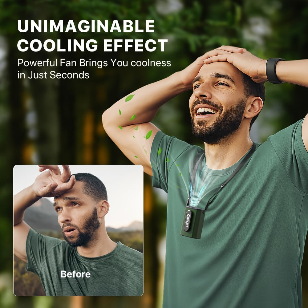 Neck Fan Waist Clip Fan 5000mAh, 18000RPM Powerful Brushless Motor, 4-Speed Portable Personal Fan with LED Battery Indicator, Hands-Free Wearable Fan for Outdoor Work, Camping, Sports and Travel