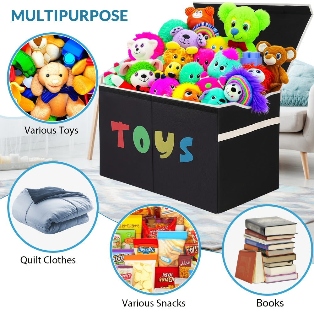 Extra Large Collapsible Kids Storage Chest with Lid ¨C 31.7 Gal Toy Box Organizer Bins for Boys Girls Bedroom Nursery Living Room