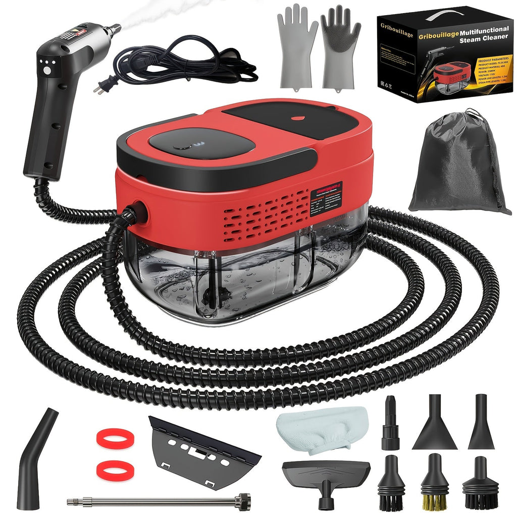 High Pressure Steam Cleaner Handheld 1.6L Large Tank 3-Level Adjustable Handle for Home Car Detailing Bed Bugs Couch Grout Furniture