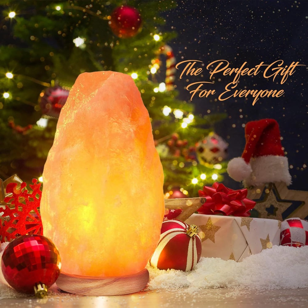 Himalayan Salt Lamp Set of 2 ¨C 4-7 lbs Natural Pink Crystal Salt Lamps with Neem Wood Base & USB Dimmer Switch, Warm Soothing Glow for Bedroom Relaxation Yoga Meditation Home Decor