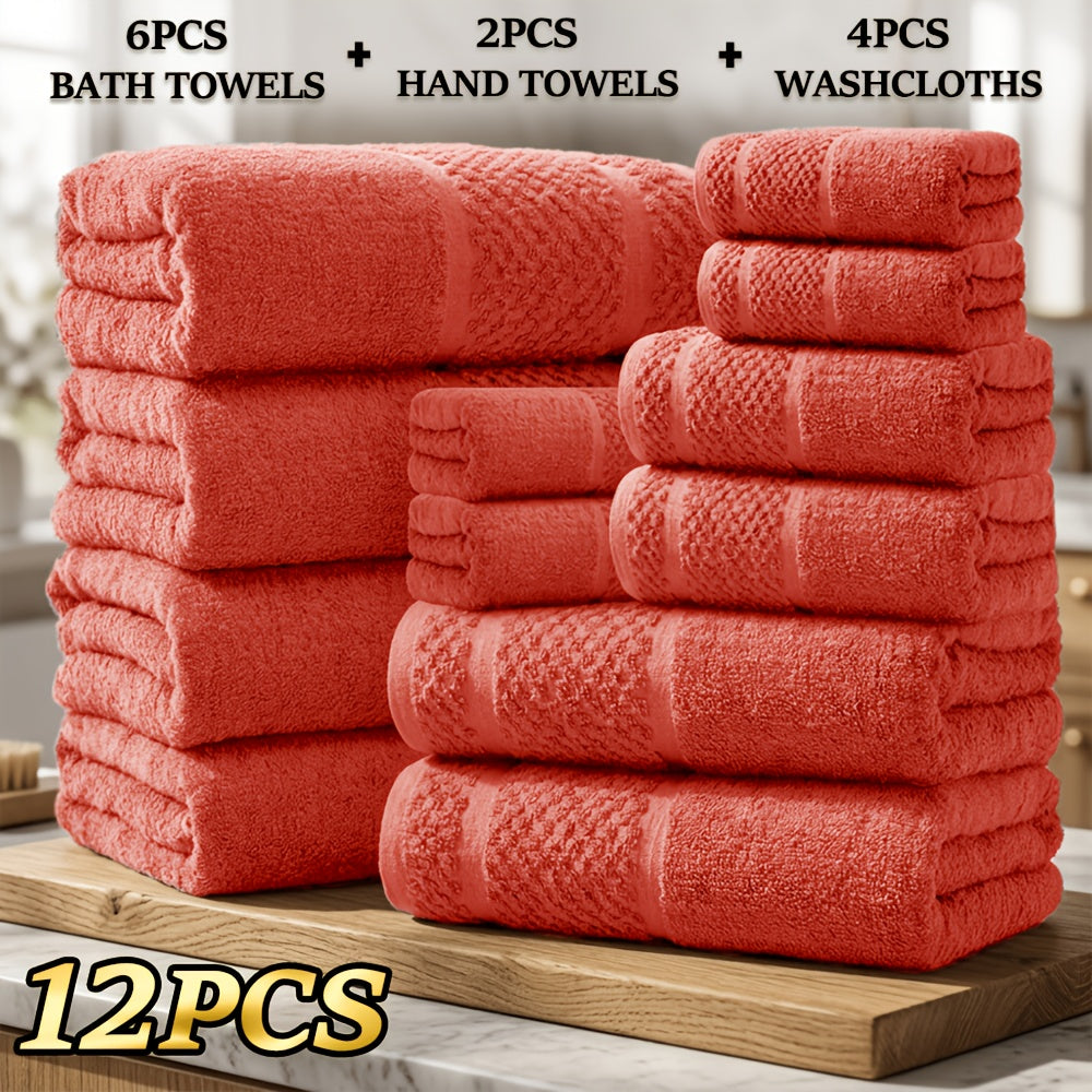 Bath Towel Set 450GSM Soft Absorbent - 12 16 18 Piece Cotton Blended Solid Color Bathroom Towels Set for Bath Hand Face | Hotel Spa Quality | Travel Shower Home | Multiple Colors & Sizes Available