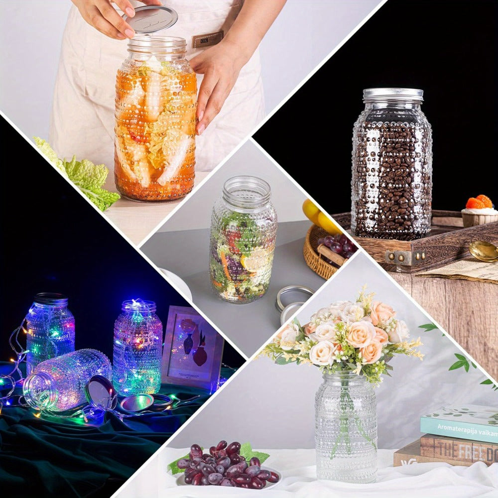 Mason Jars 64oz Wide Mouth with Lids 3 Pack Large Glass Canning Jars Airtight for Food Storage Meal Prep Pickling Salad Jam Centerpieces Vase Kitchen Pantry