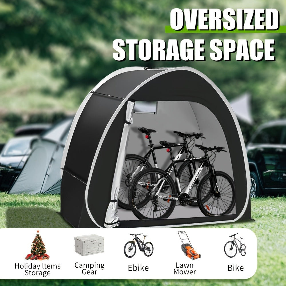 Bike Storage Shed Tent Outdoor Waterproof Bicycle Cover Shelter 210D Oxford PU4000 for 2-3 Bikes Lawn Mower Garden Tool Storage