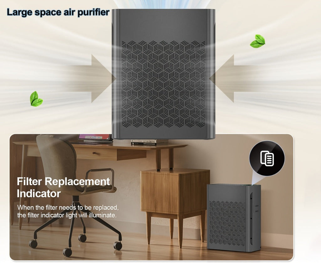 Large Area Air Purifier Covers 1095ft2 with Air Quality Display Timer for Bedroom Living Room Indoor Home Office Multiple Colors