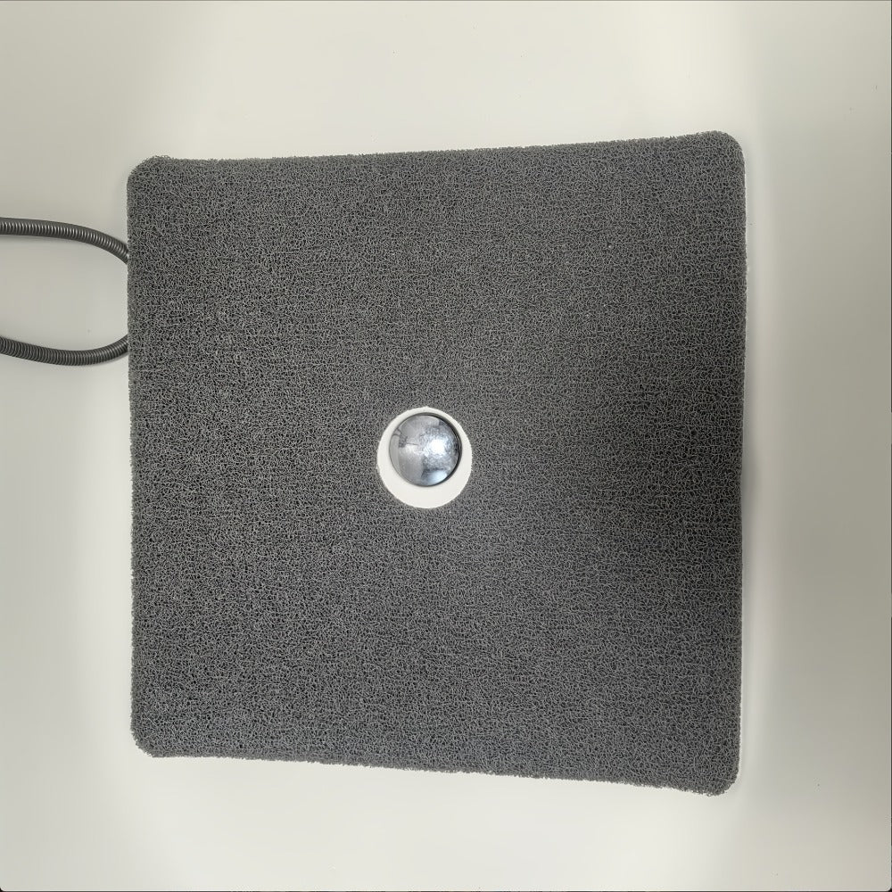 Non-Slip Shower Mat PVC Loofah Bath Mat with Drain Holes ¨C Quick-Dry Square Bathtub Floor Mat, No Suction Cups Needed, Soft Cushioned, 24x24 Inch, Grey/White/Beige