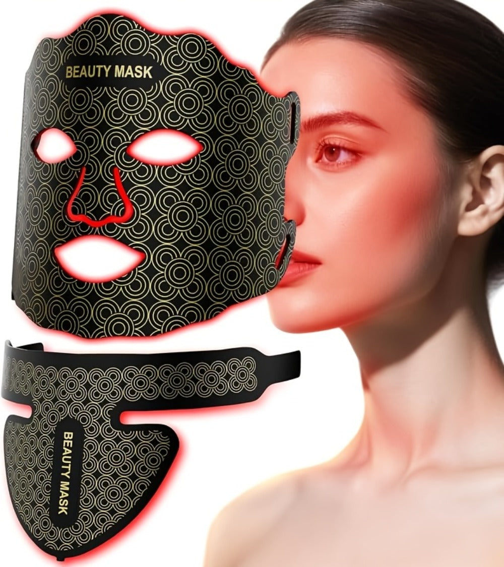 Red Light Therapy Face Mask ¨C 7-in-1 LED Device for Face, Neck & Chest, 95 Beads 650nm & 850nm Dual Wavelength, Flexible Soft Silicone, Remote Control, Anti-Aging Home Spa Beauty Gift for Women
