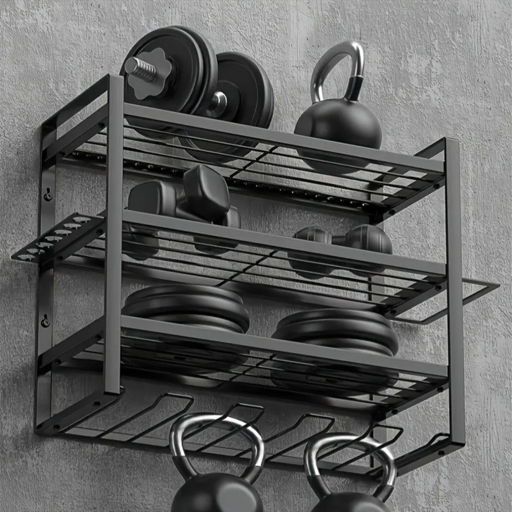 Wall Tool Storage Rack Heavy Duty Metal Organizer - 4 Layer Cordless Drill Holder Clamp Bracket Workbench Wall Mount Space Saving Workshop Garage Storage