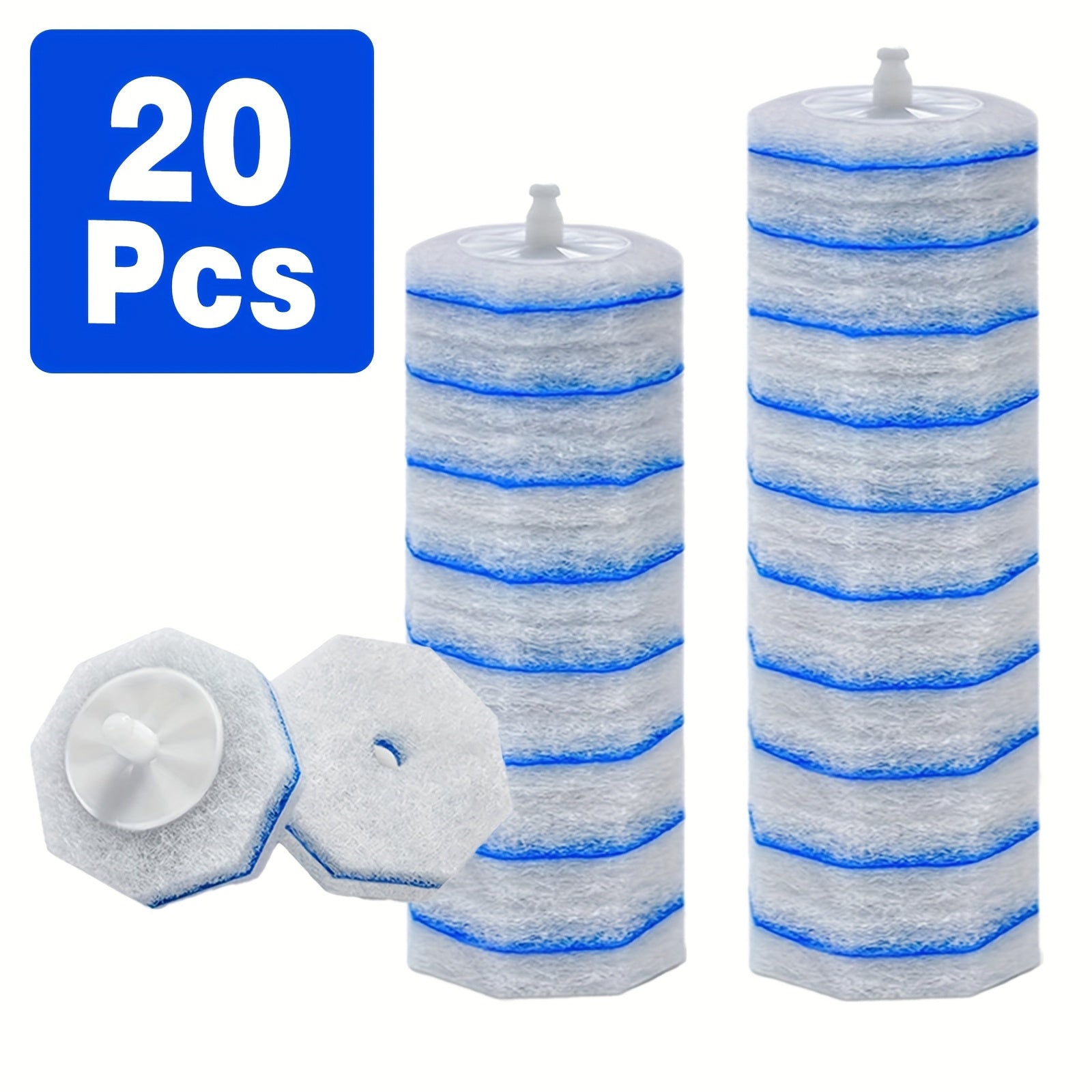 Toilet Brush Refills Compatible with Clorox Toilet Wand Replacement Heads Upgraded Fiber Scrubbing Pads for Toilet Bowl Cleaning 20 50 119 Count No Handle