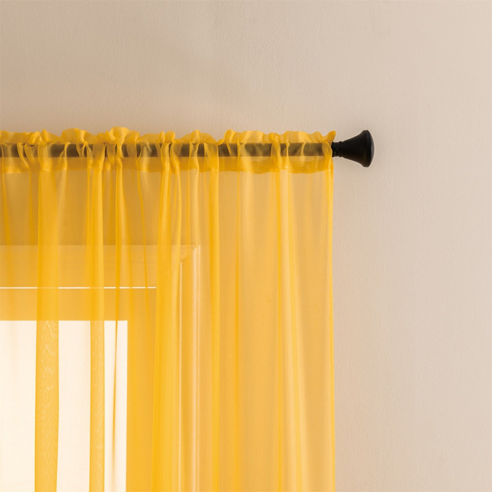 Sheer Curtains 2 Panels Rod Pocket ¨C Light Filtering Privacy Window Drapes for Living Room Bedroom Modern Home Decor