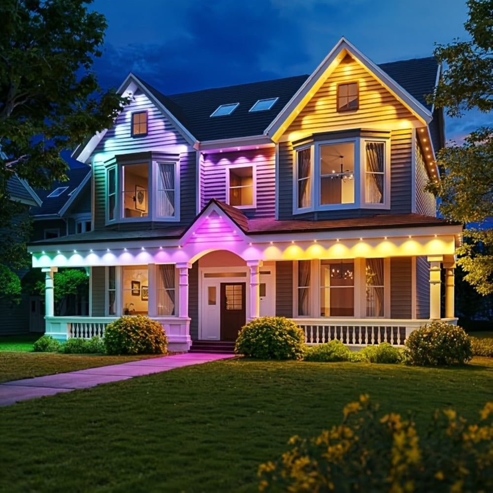 Permanent Outdoor Lights IP67 Waterproof ¨C RGB LED Eaves Light, App & Remote Control, Color Changing for Halloween, Christmas, Holiday, Party & Daily Roof Lighting (20/30/50/100/200/300/500 FT)