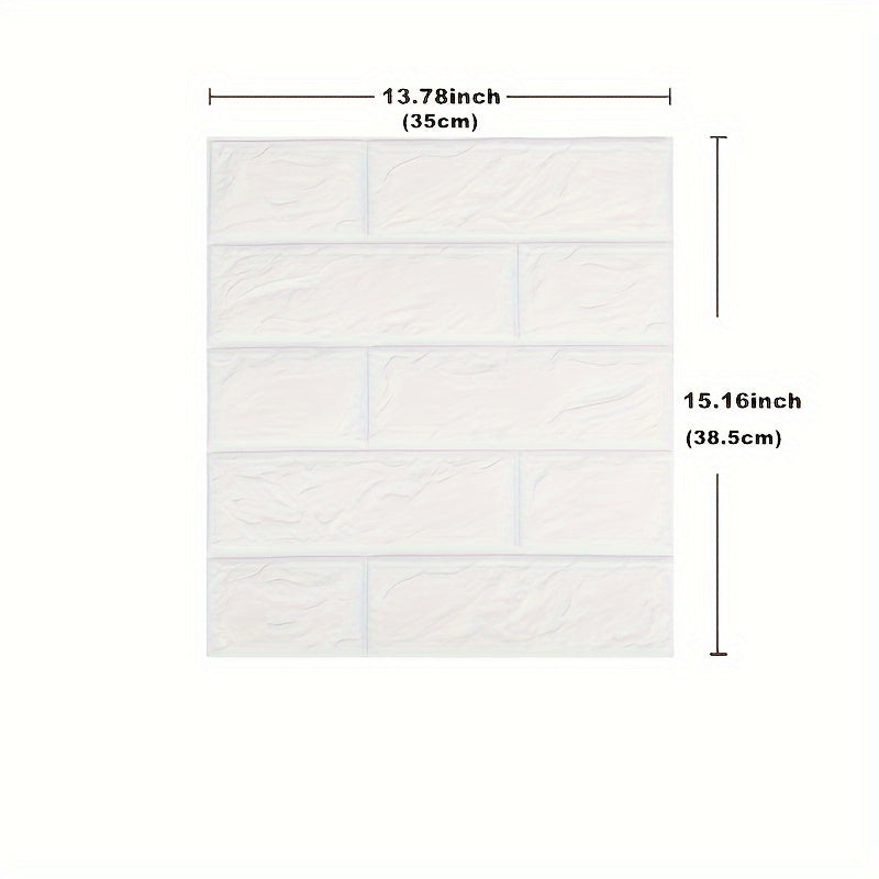 3D Foam Brick Wall Sticker 100 Pieces Self Adhesive Waterproof Soft Wallpaper Panel for Living Room Bedroom Bathroom Kitchen Home Decor White Rock Black Rock Red Marble Flower