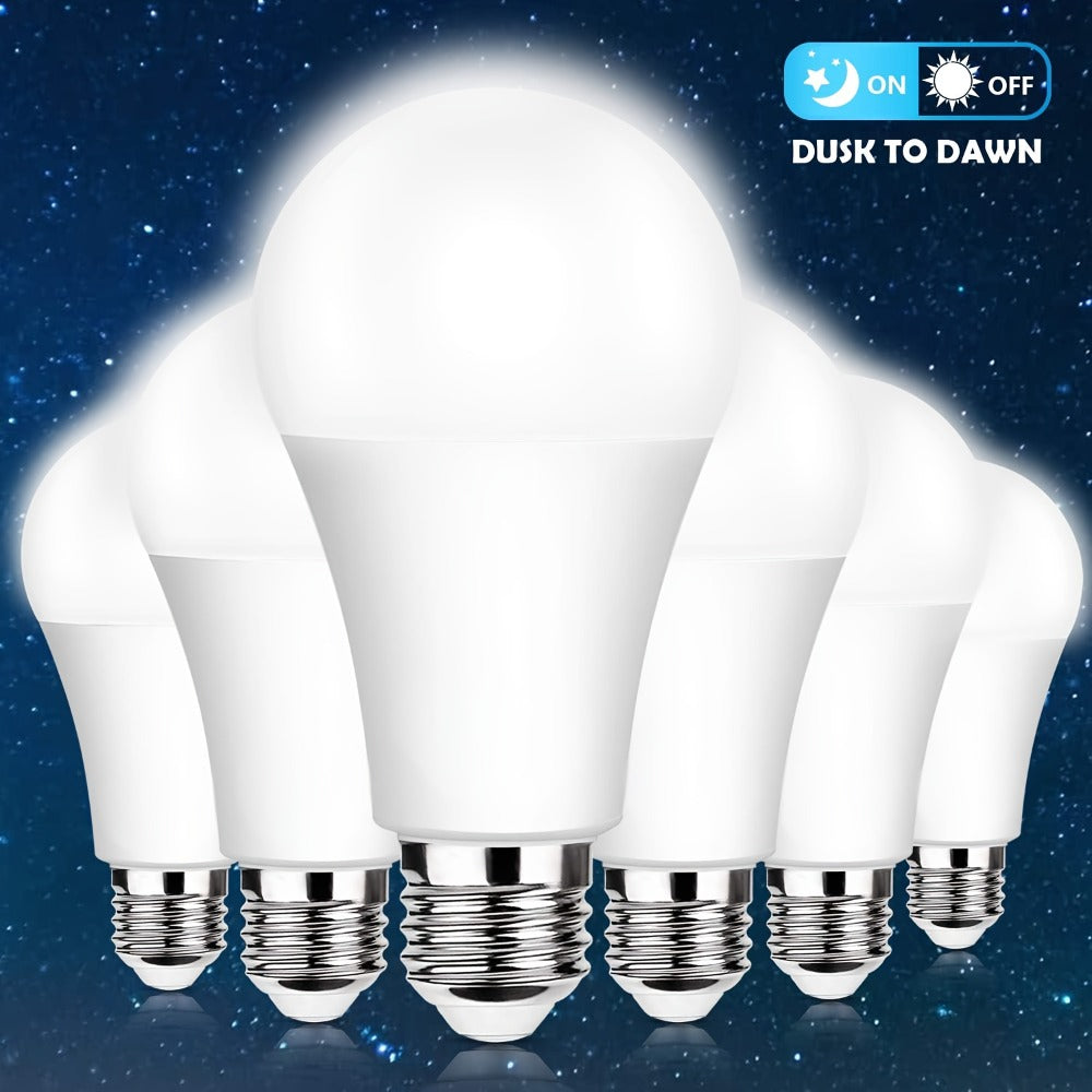 Outdoor Light Bulbs Dusk to Dawn, A19 E26 LED Sensor Bulb 9W 60W Equivalent 800LM 5000K Daylight White, Auto On Off Photocell Smart Sensor, for Porch Garage Yard Entryway Indoor Outdoor Lighting
