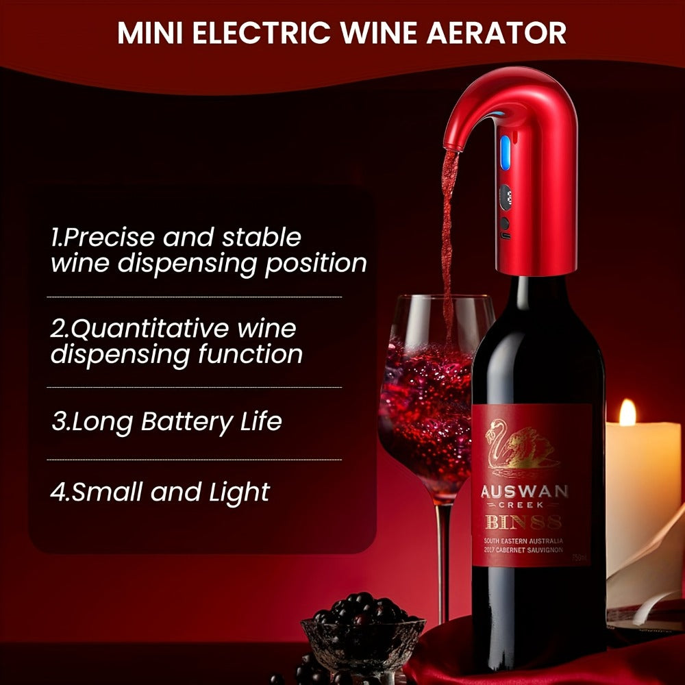 Electric Wine Aerator Decanter Dispenser Set 3-in-1, USB Rechargeable Automatic Wine Pourer with Wine Opener & Stopper, Gift for Wine Lovers