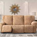Stretch 3 Seat Sofa Slipcover Elastic Spandex Couch Cover with Pocket Anti-Slip Jacquard Knit Washable Solid Color Sofa Protector for Living Room Office Pet Friendly