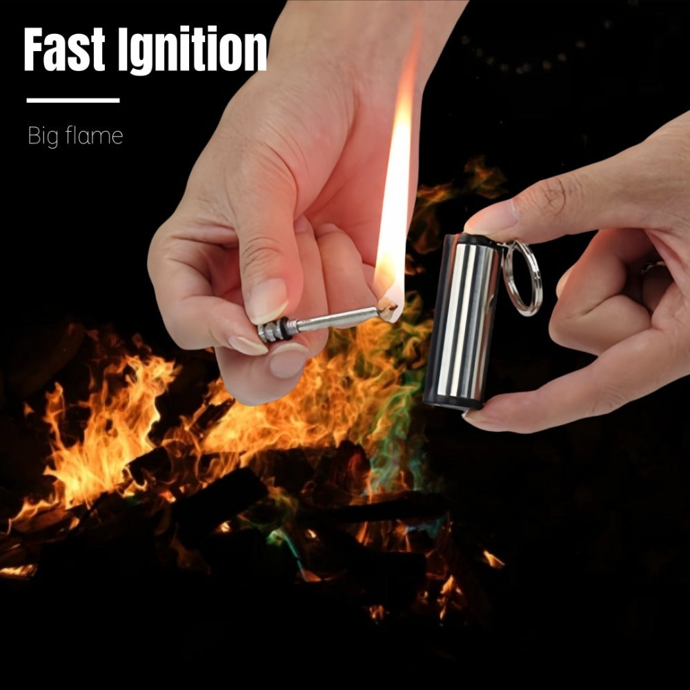 Metal Match Kerosene Lighter 10pcs, Emergency Survival Matches Multi-Functional Keychain Fire Starter for Outdoor Camping Hiking Survival Gear, Windproof Reusable Fire Starting Tools ¨C No Lighter Fuel Included