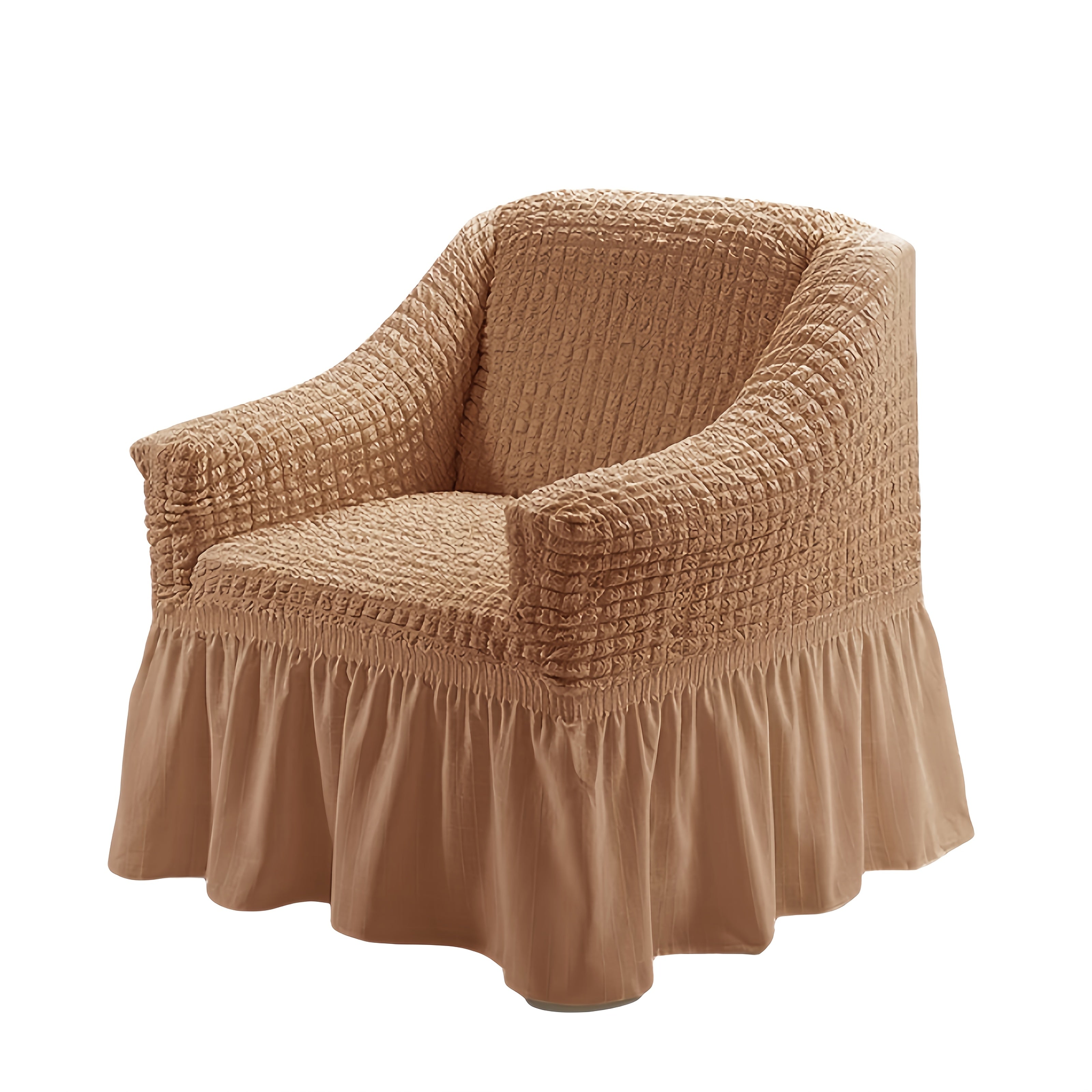 Stretch Seersucker Sofa Cover Solid Color Elastic Band Closure Machine Washable Slipcover for Armchair Loveseat 1 2 3 4 Seater - 8 Colors Home Wedding Decor