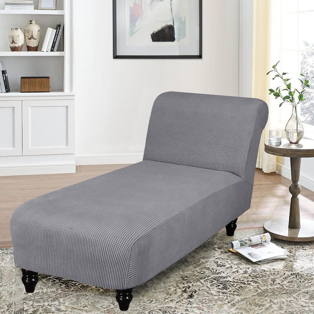 Chaise Lounge Cover Stretch Slipcover Jacquard Fabric Chair Sofa Protector for Living Room Bedroom Machine Washable Multi-Color