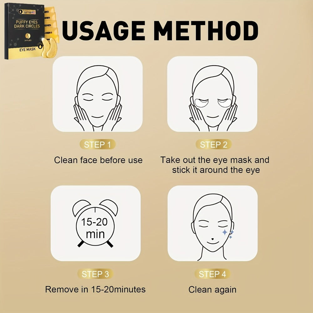 Under Eye Patches 24 Pairs Gold Collagen Eye Masks ¨C Reduces Dark Circles, Puffiness & Fine Lines, Hydrating Under Eye Mask for Rejuvenated, Youthful Skin