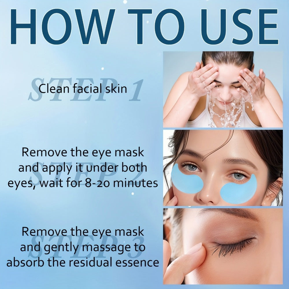 Collagen Eye Patches 60pcs with Caffeine & Niacinamide Under Eye Mask for Dark Circles Puffiness Tightening Intense Hydration Anti-Aging Eye Care for Women Men