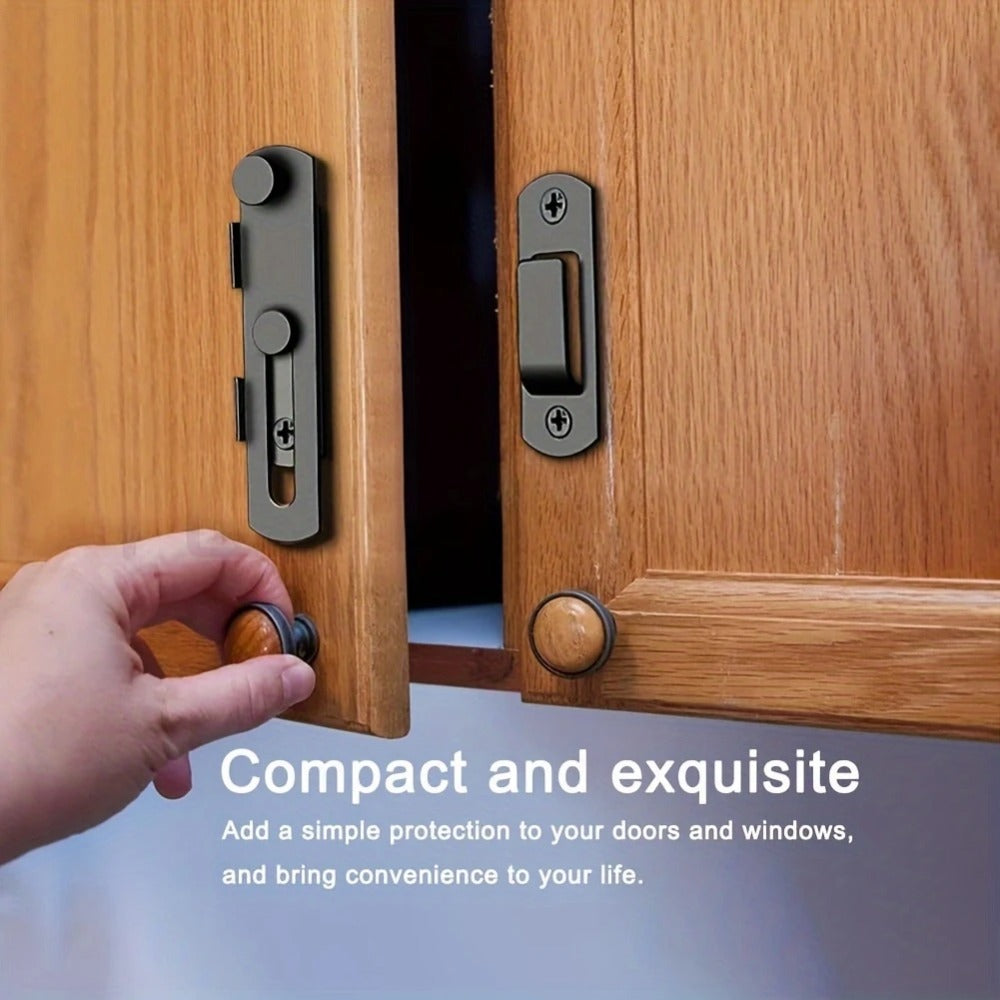 Stainless Steel Door Bolt Lock 180¡ã Flip Latch ¨C Set of 4 Heavy Duty Security Locks with 2 Keys for Garage Stable Bathroom Outdoor Gate Shed Fence Home Door
