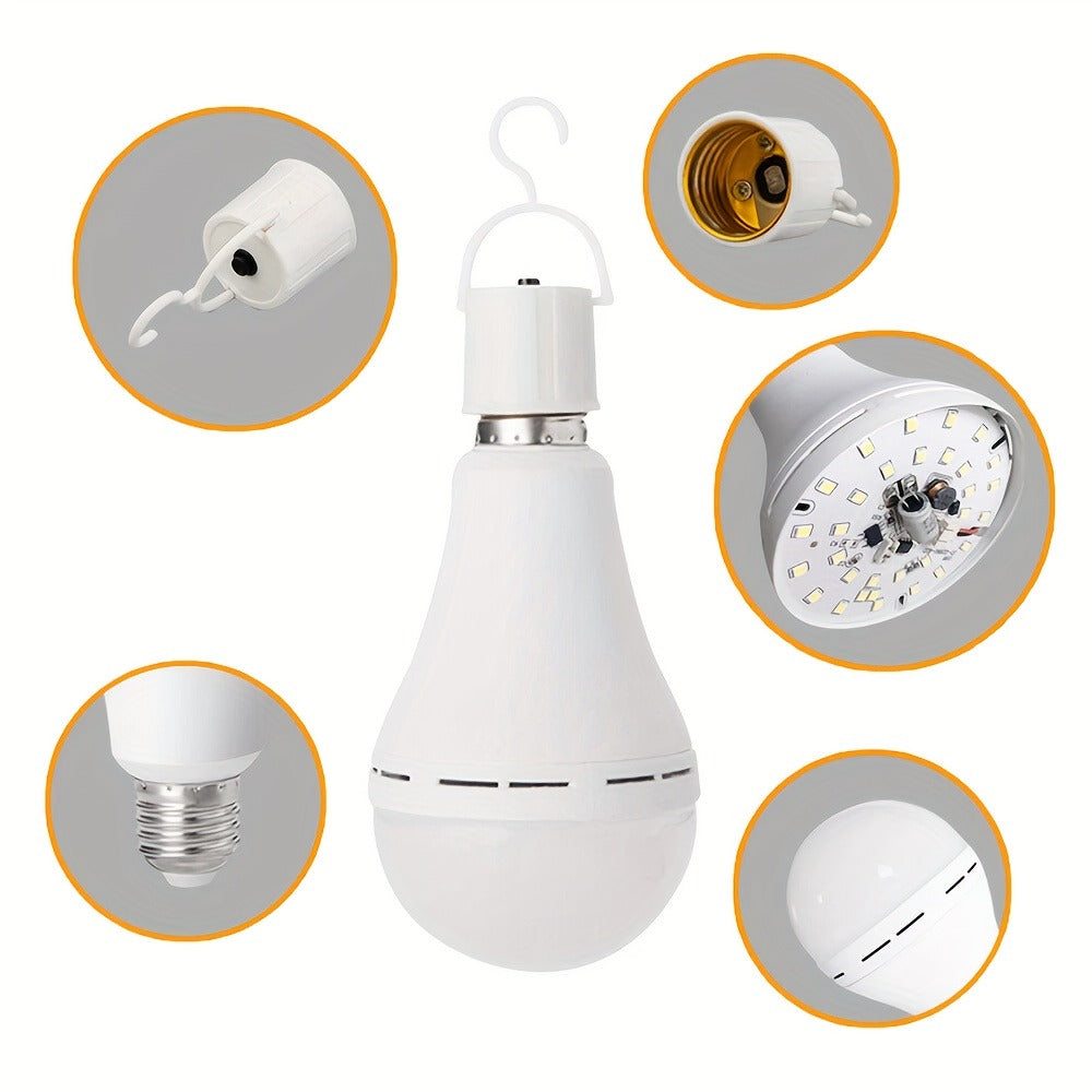 Emergency Light Bulb for Power Outages 2000mAh Rechargeable LED 6000K with Backup Battery ¨C Auto-On Failure Detection, Hangable Emergency Lighting for Home Camping Power Failure, 4 8 12 Pack