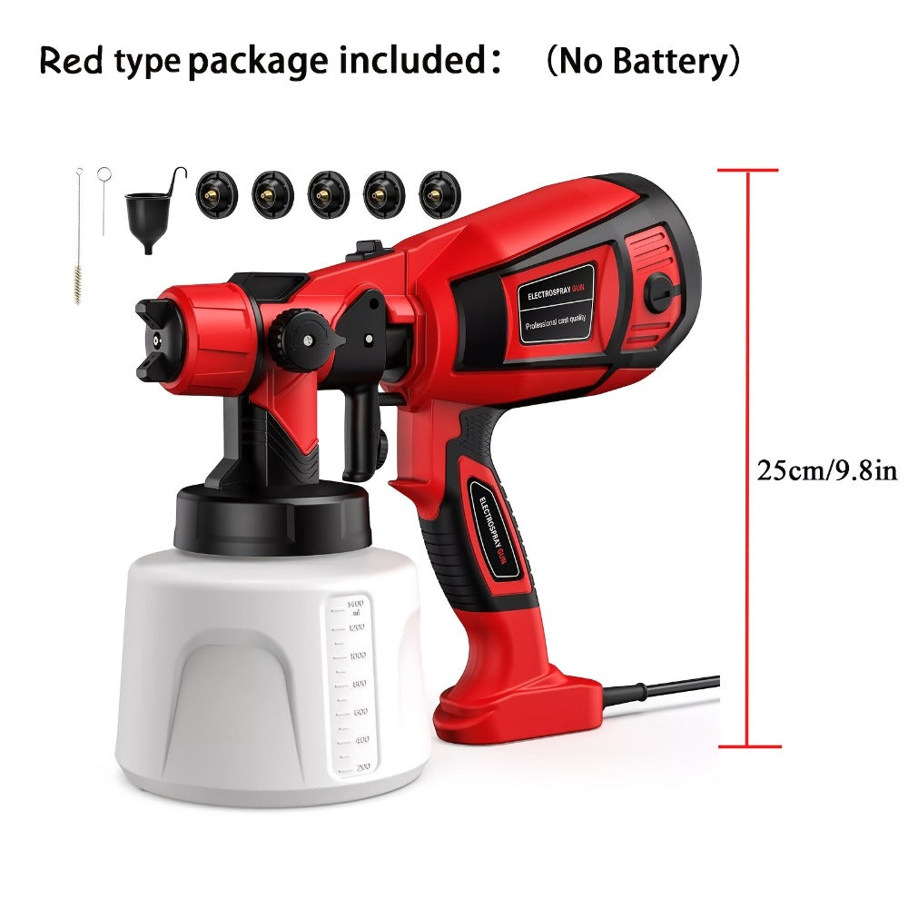 HVLP Paint Sprayer Electric Spray Gun with 3 Spray Patterns & 27oz Container ¨C Cordless Airless Sprayer for House Painting, Furniture, Cabinets, Fence, Walls, Doors, Car DIY Projects