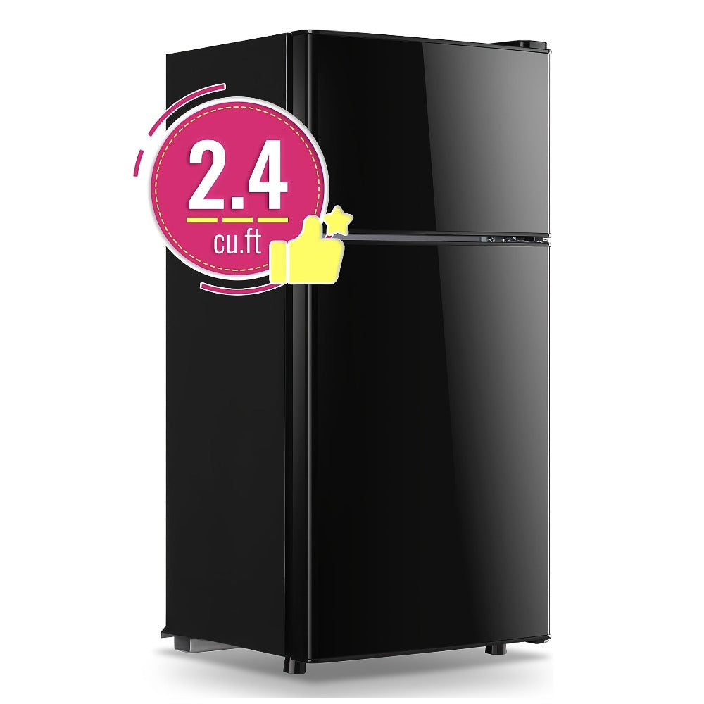 Compact Refrigerator, 3.2 Cu Ft Single Door Mini Fridge with 4-Layer Storage, Removable Shelves, Crisper Drawer & Adjustable Temperature ¨C Quiet Energy-Efficient Small Fridge for Dorm, Office, Apartment and Bedroom