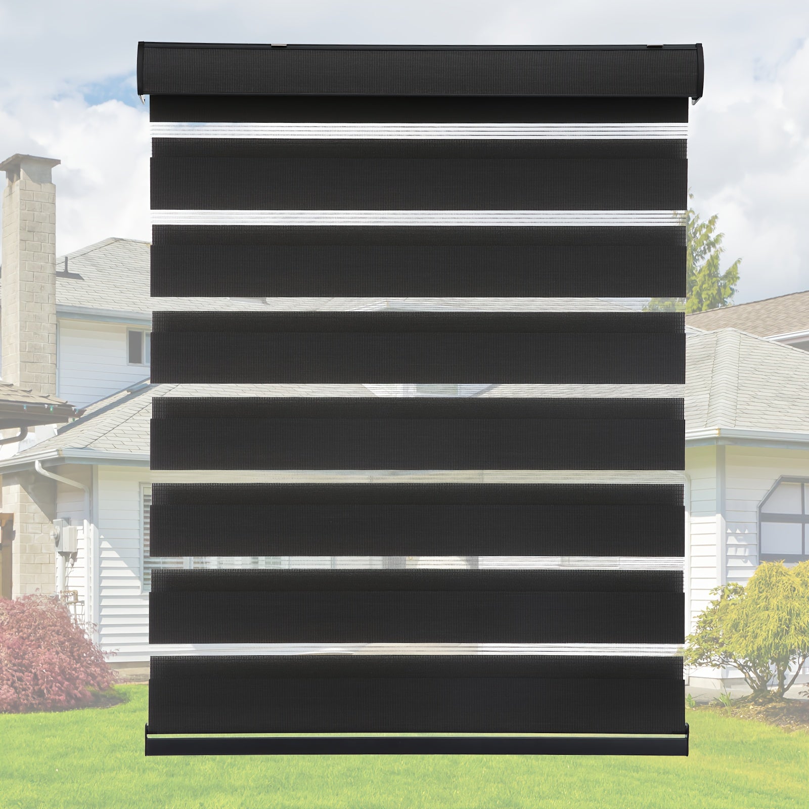 Cordless Zebra Blinds Double Layer Light Control Privacy Window Shades for Bedroom Living Room Office Easy Install Multiple Sizes