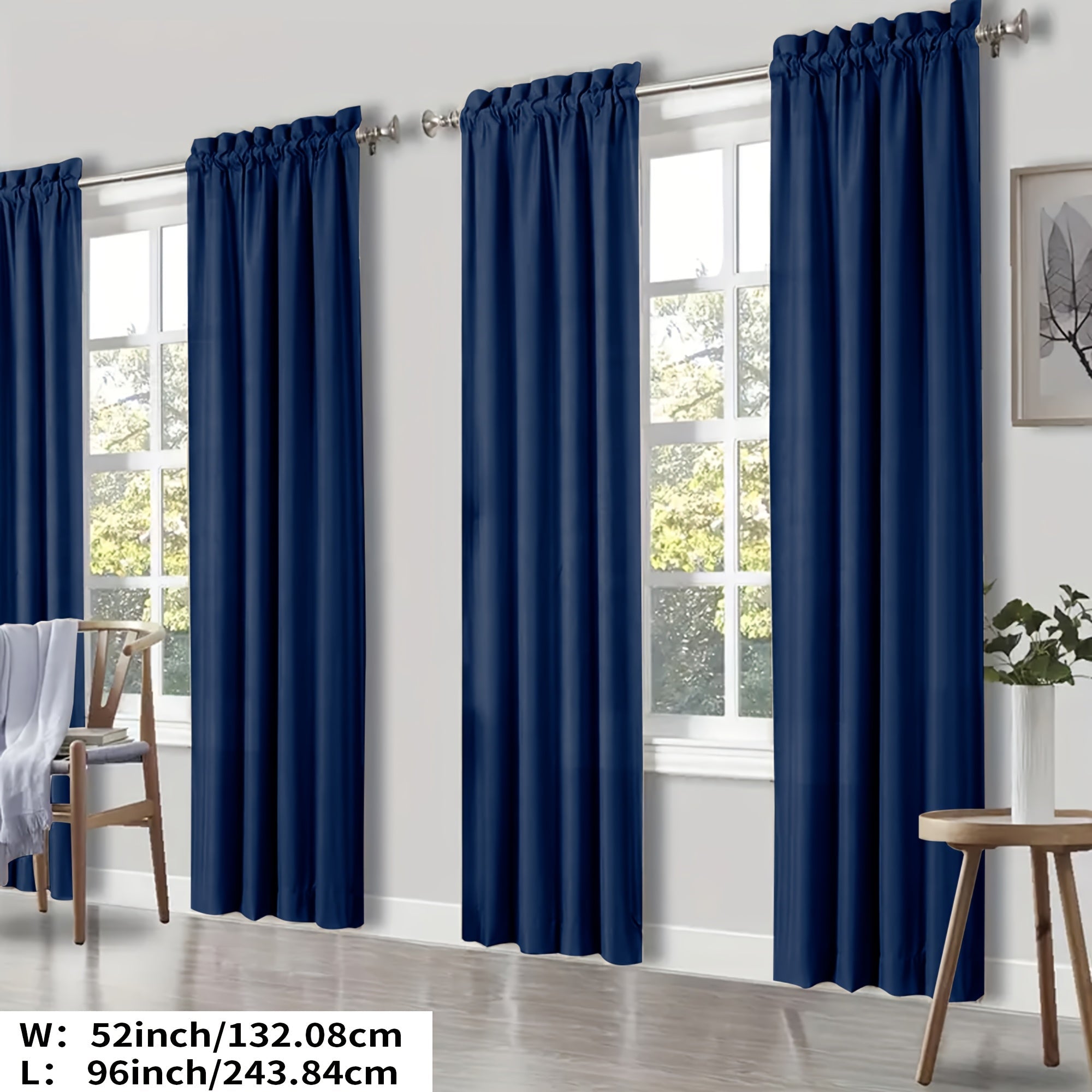 Blackout Curtains 4 Panels Thermal Insulated Room Darkening Drapes ¨C Rod Pocket, Energy Saving, Solid Color for Bedroom & Living Room, 7 Colors & Multiple Sizes