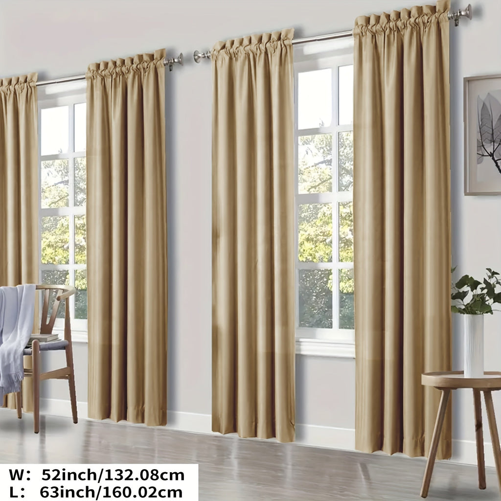 Blackout Curtains 4 Panels Thermal Insulated Room Darkening Drapes ¨C Rod Pocket, Energy Saving, Solid Color for Bedroom & Living Room, 7 Colors & Multiple Sizes