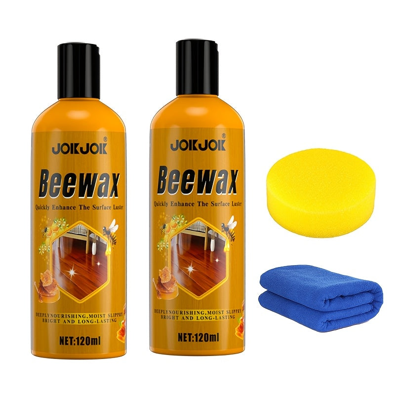 Beeswax Wood Polish & Repair Kit, Natural Wood Furniture Care Wax Deeply Moisturizes, Removes Scratches & Dullness, Restores Shine on Solid Wood Furniture, Floors, Countertops, Doors & Windows ¨C 1, 2 or 3 Piece Set