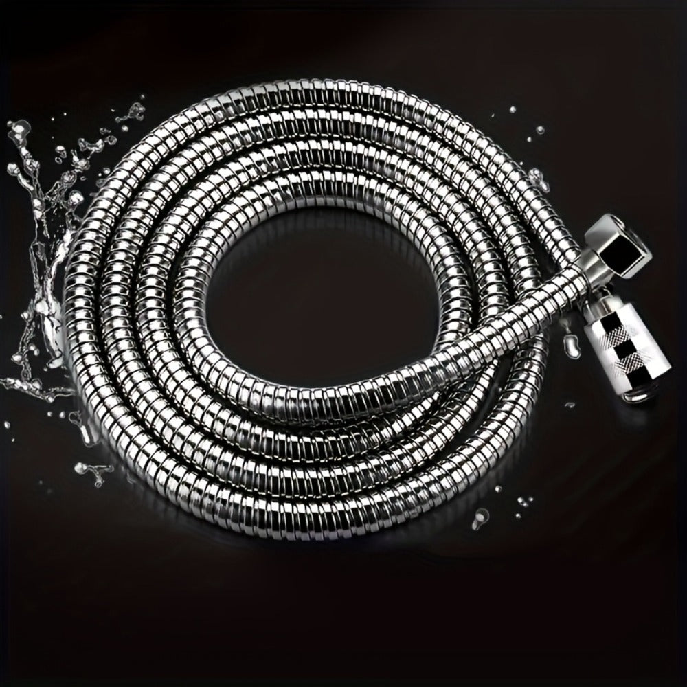 Flexible Stainless Steel Shower Hose Electroplated - Round Shape, Wall-Mounted Easy Install, for Rainfall Shower Heads & Sprayers, 59¡± / 78.7¡± / 118¡± Length Options, Chrome Finish