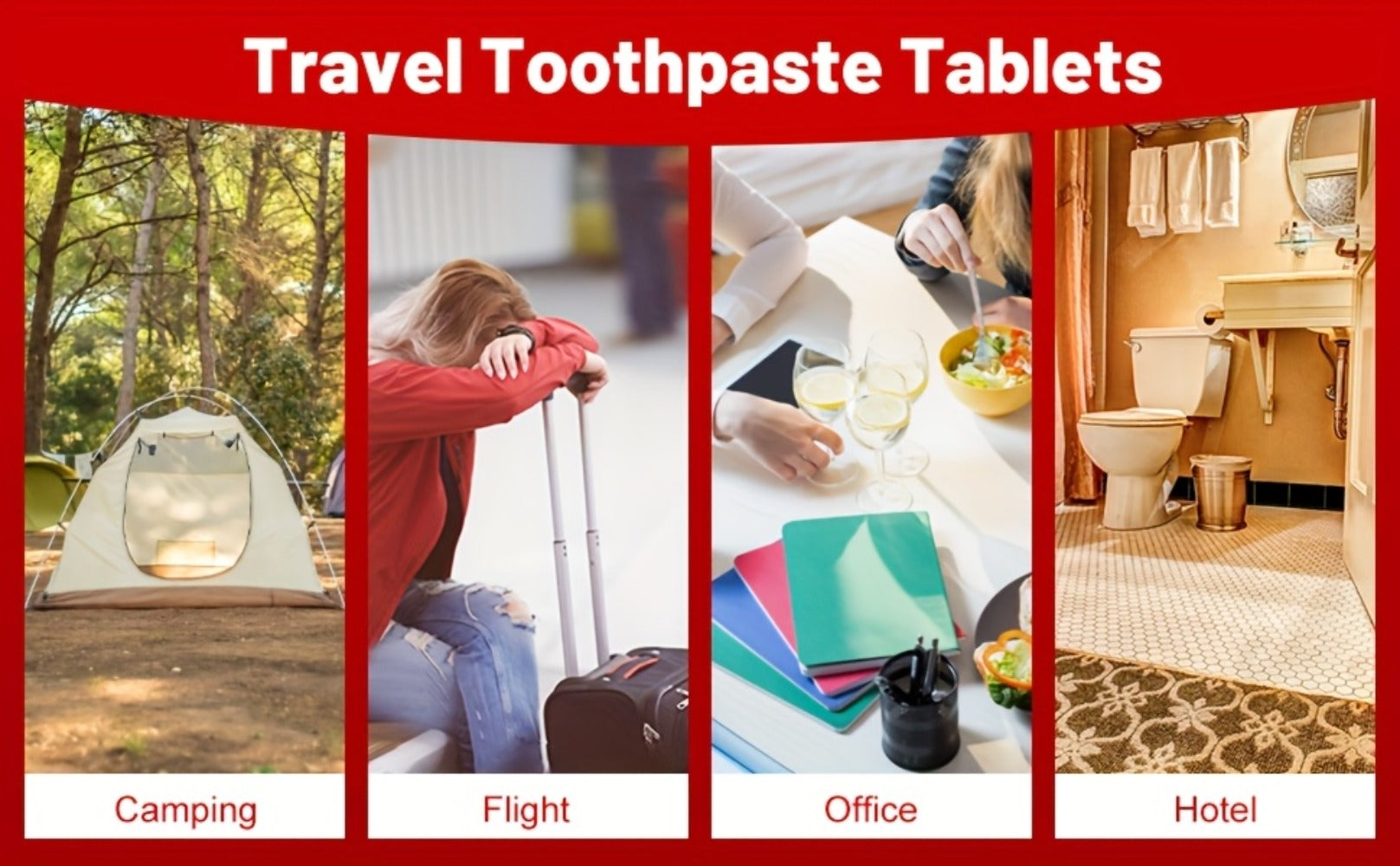 Toothpaste Tablets Hydroxyapatite Fluoride Free - 62 Count Chewable Solid Toothpaste, Deep Cleaning, Peppermint Fresh Breath, Portable Travel Size, Natural Dental Care Tabs