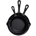 Cast Iron Skillet Set Uncoated Frying Pan with Drip Spout Heavy Duty Pre-Seasoned Cookware for Frying Stir-Frying Baking Stovetop Oven Safe 3 4 5 Piece