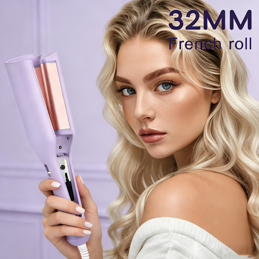 Curling Iron 32mm Deep Wave Curler Fast Heating Adjustable Temperature Anti-Scald Salon-Grade Hair Styling Tool Long-Lasting Waves Gift