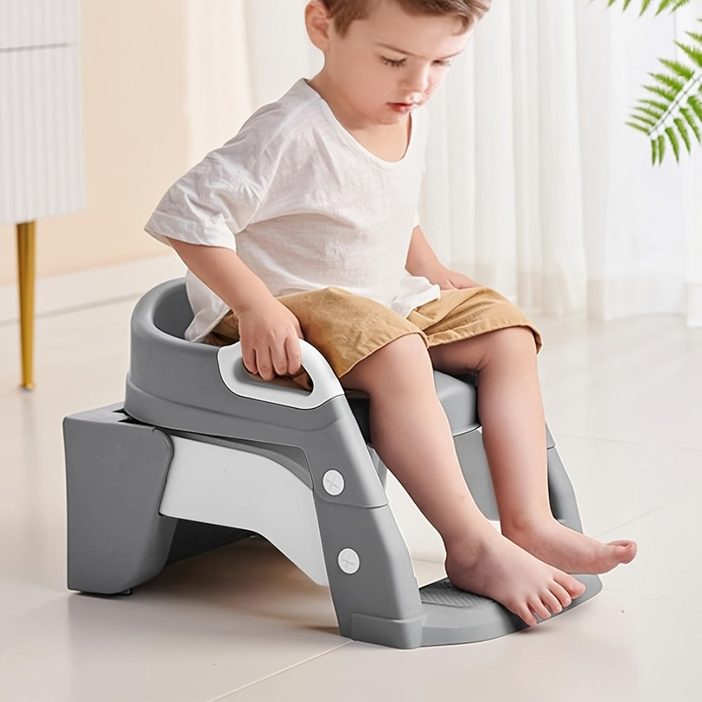 Potty Training Seat with Step Ladder 2-in-1 Toddler Toilet Seat & Stool - Foldable Kids Potty Chair with Splash Guard, Anti-Slip Pads & Handles for Boys Girls