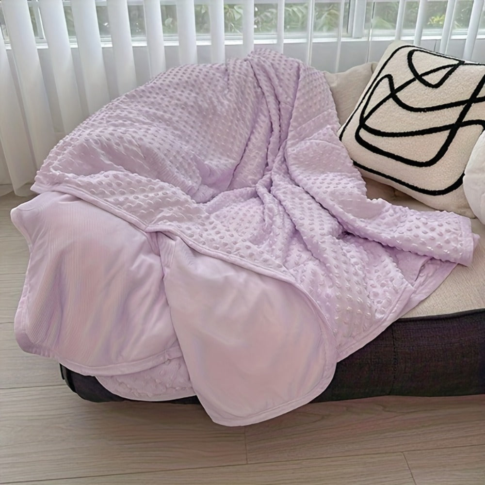 Cooling Blanket for Summer ¨C Breathable Lightweight Throw with Soundwave Embossed Striped Design, 100% Polyester Machine Washable Blanket & Shawl for Bed, Sofa & Travel (Multiple Colors & Sizes)